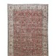 Turkish Floral Pattern Wool Runner. Vintage Hand Knotted Rug for Hallway Decor