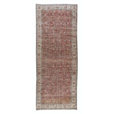 Vintage Floral Runner Rug for Kitchen. Hallway Rug. Hanknotted Corridor Rug. Turkish Stair Rug