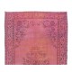 Mid-20th Century Handmade Pink Overdyed Rug from Central Anatolia
