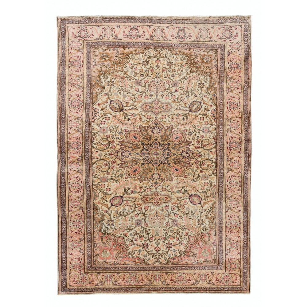 Modern Handmade Turkish Rug with Medallion Design, 100% Wool