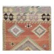 Colorful Geometric Hand Woven Turkish Kilim, Flat-weave Wool Rug