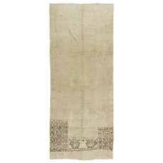 Vintage Hand Knotted Turkish Oushak Runner Rug for Hallway Decor