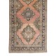 Traditional Hand Knotted Turkish Wool Runner. Vintage Geometric Pattern Rug for Hallway