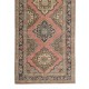 Traditional Hand Knotted Turkish Wool Runner. Vintage Geometric Pattern Rug for Hallway