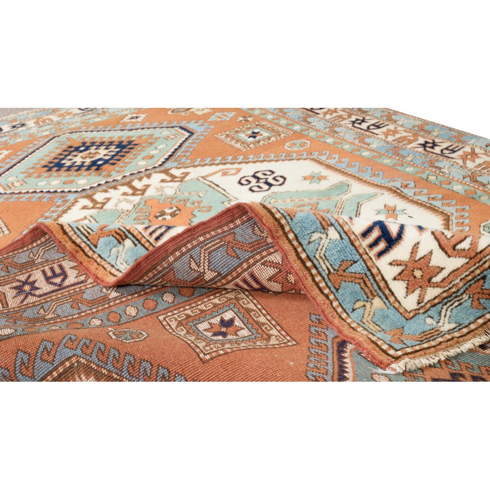 Tri-Medallion Turkish Area Rug for Office & Home Decor, 100% Wool