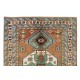 Tri-Medallion Vintage Turkish Wool Area Rug for Office & Home Decor