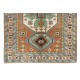 Tri-Medallion Vintage Turkish Wool Area Rug for Office & Home Decor