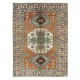 Tri-Medallion Vintage Turkish Wool Area Rug for Office & Home Decor