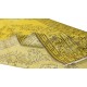 Vintage Turkish Wool Rug Over-Dyed in Yellow, Handmade Yellow Carpet for Modern Home & Office Decor