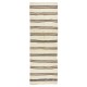 Long Striped Vintage Hand-Woven Turkish Runner Kilim in Cream & Brown