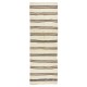 Long Striped Vintage Hand-Woven Turkish Runner Kilim in Cream & Brown