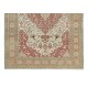 Traditional Vintage Hand Knotted Turkish Wool Area Rug with Medallion Design