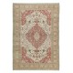 Traditional Vintage Hand Knotted Turkish Wool Area Rug with Medallion Design