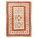 Traditional Vintage Hand Knotted Turkish Wool Rug in Red & Cream Colors