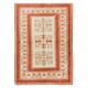 Modern Hand Knotted Turkish Rug in Red & Cream Colors, 100% Wool