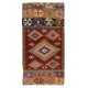 Hand-Woven Geometric Vintage Kilim Rug From Turkey, 100% Wool