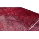 Contemporary Handmade Turkish Sille Runner Rug Over-Dyed in Red Color for Hallway Decor