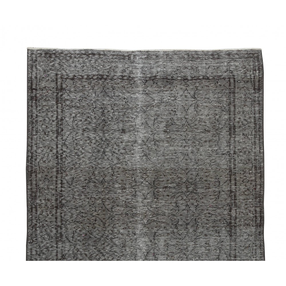 Contemporary Handmade Turkish Area Rug Over-Dyed in Gray 4 Modern Interiors