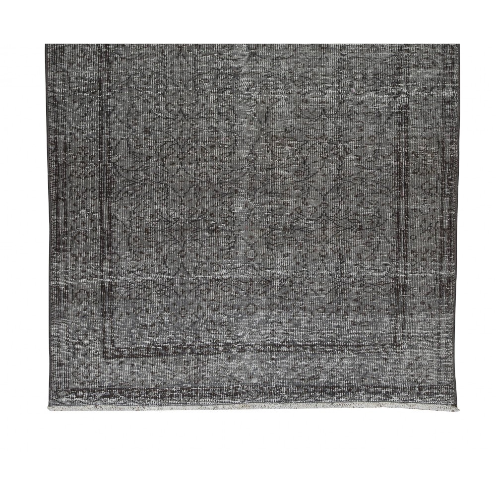 Contemporary Handmade Turkish Area Rug Over-Dyed in Gray 4 Modern Interiors
