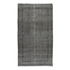 Contemporary Handmade Turkish Area Rug Over-Dyed in Gray 4 Modern Interiors