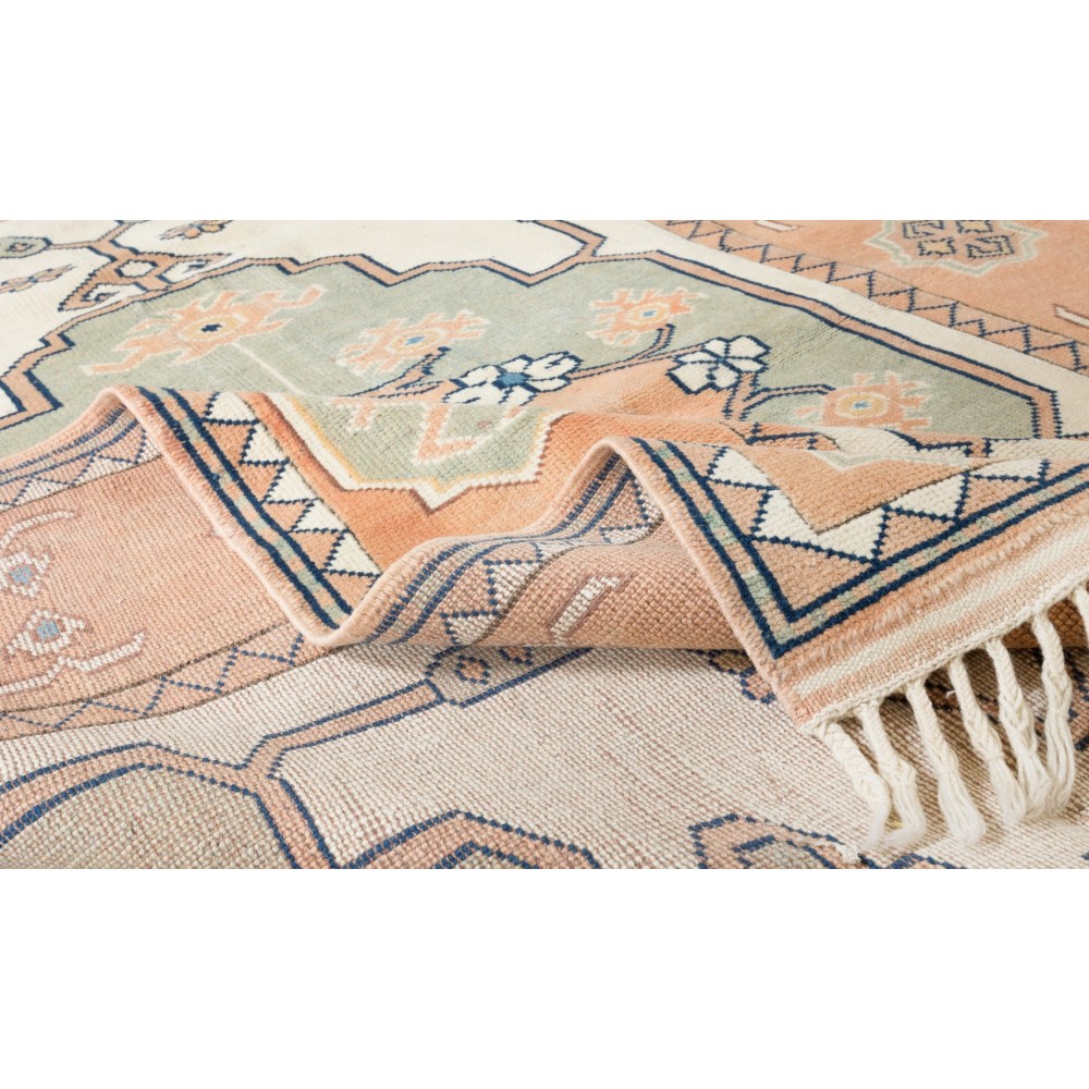 Modern Hand Knotted Turkish Geometric Area Rug for Office & Home Decor, 100% Wool