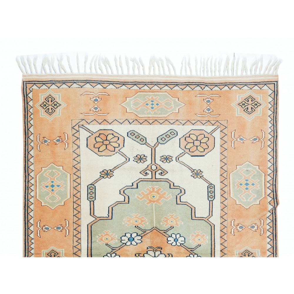 Modern Hand Knotted Turkish Geometric Area Rug for Office & Home Decor, 100% Wool