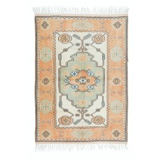 Modern Hand Knotted Turkish Geometric Area Rug for Office & Home Decor, 100% Wool