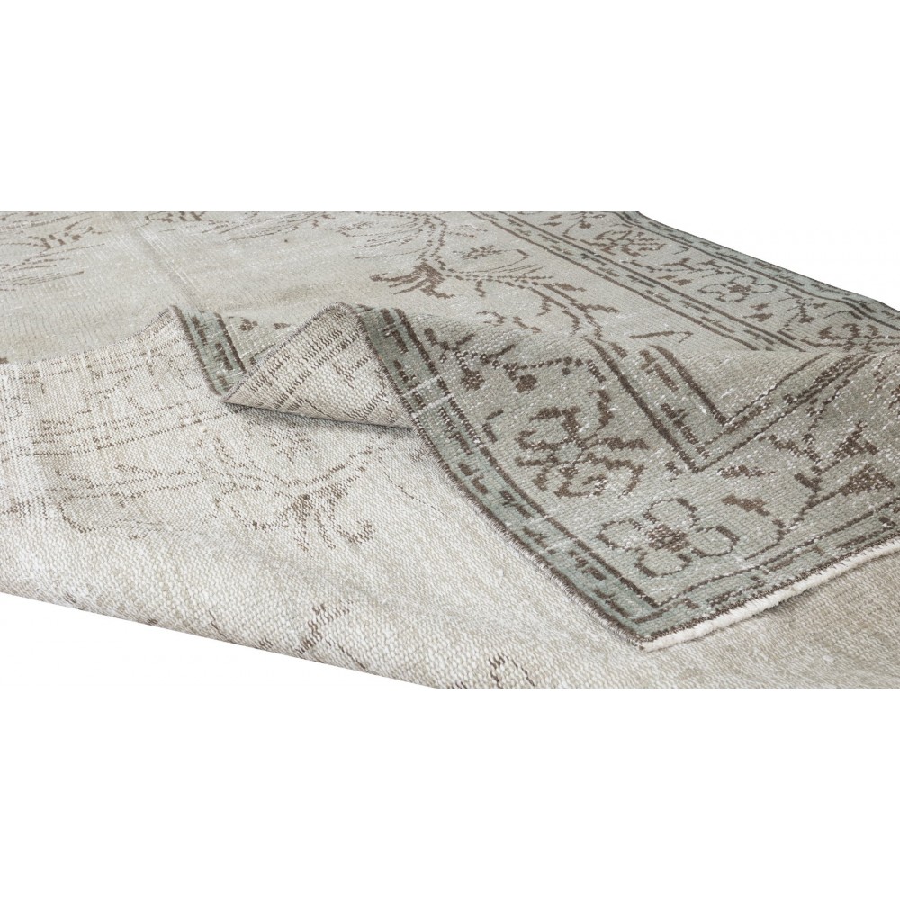 Contemporary Handmade Turkish Area Rug Over-Dyed in Gray 4 Modern Interiors