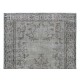 Mid-Century Handmade Turkish Area Rug Over-Dyed in Gray 4 Modern Interiors