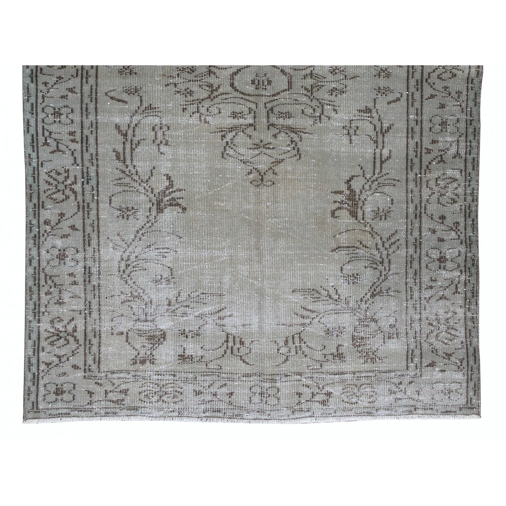 Contemporary Handmade Turkish Area Rug Over-Dyed in Gray 4 Modern Interiors