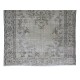 Mid-Century Handmade Turkish Area Rug Over-Dyed in Gray 4 Modern Interiors