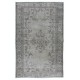 Contemporary Handmade Turkish Area Rug Over-Dyed in Gray 4 Modern Interiors