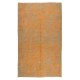 Hand Knotted Turkish Wool Rug Over-Dyed in Orange, Vintage Orange Carpet for Contemporary Interiors