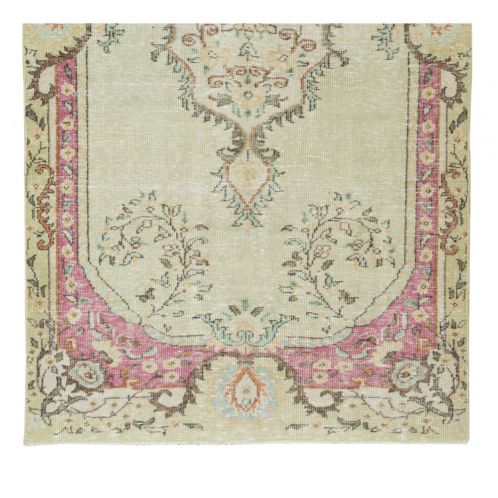 Vintage Handmade Medallion Design Turkish Wool area Rug for Living Room Decor