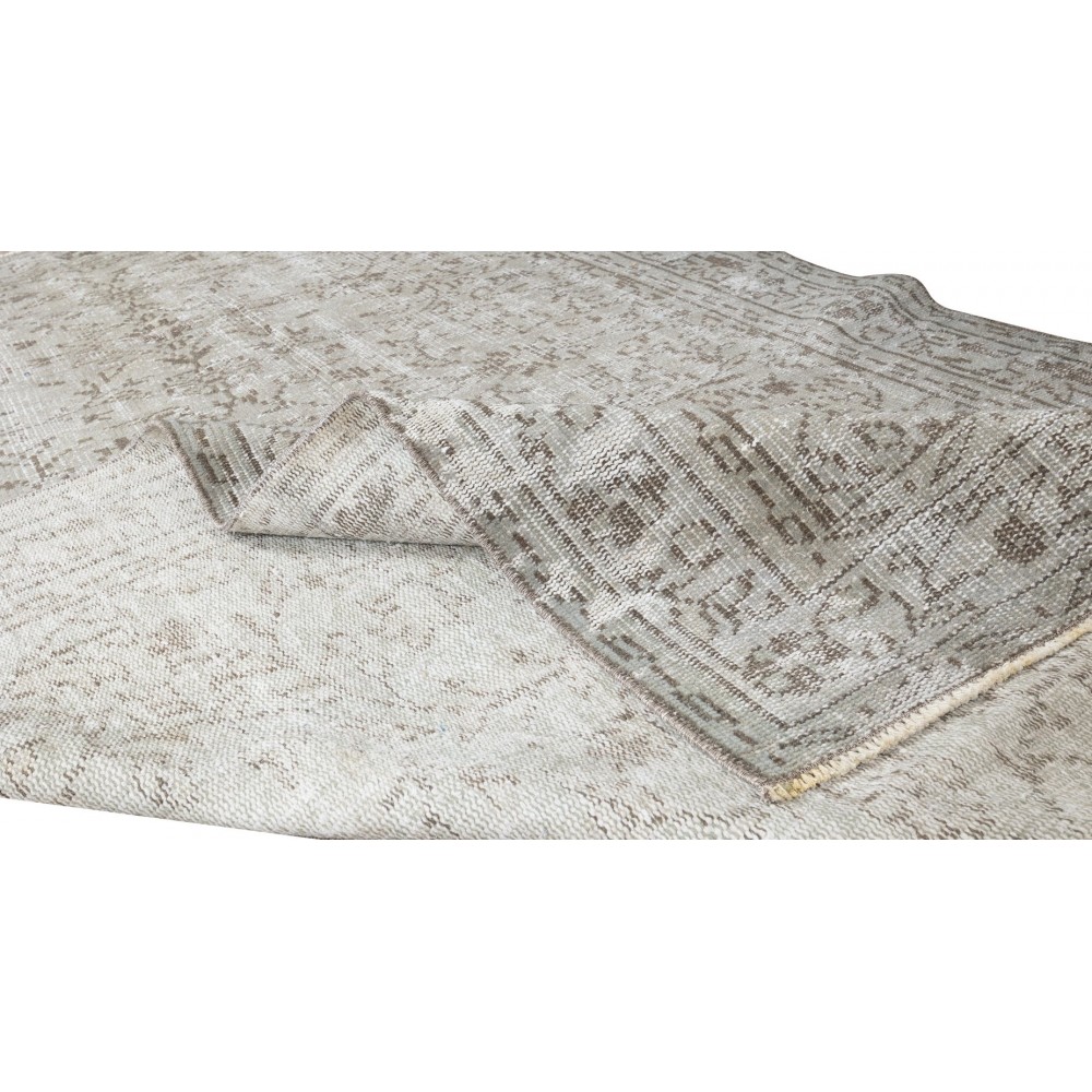 Modern Handmade Turkish Area Rug Over-Dyed in Gray 4 Modern Interiors