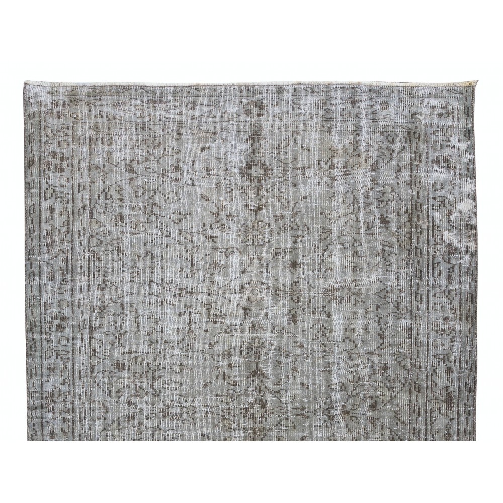 Modern Handmade Turkish Area Rug Over-Dyed in Gray 4 Modern Interiors
