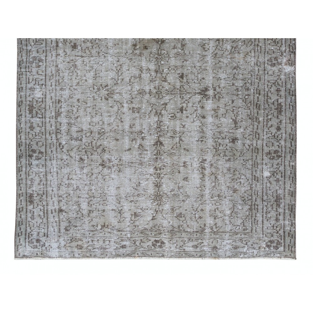 Modern Handmade Turkish Area Rug Over-Dyed in Gray 4 Modern Interiors
