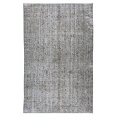 Modern Handmade Turkish Area Rug Over-Dyed in Gray 4 Modern Interiors