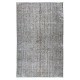 Mid-Century Handmade Turkish Area Rug Over-Dyed in Gray 4 Modern Interiors