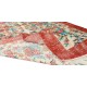 Authentic Floral Pattern Vintage Hand Knotted Anatolian Area Rug for Office & Home Decor