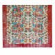 Authentic Floral Pattern Vintage Hand Knotted Anatolian Area Rug for Office & Home Decor