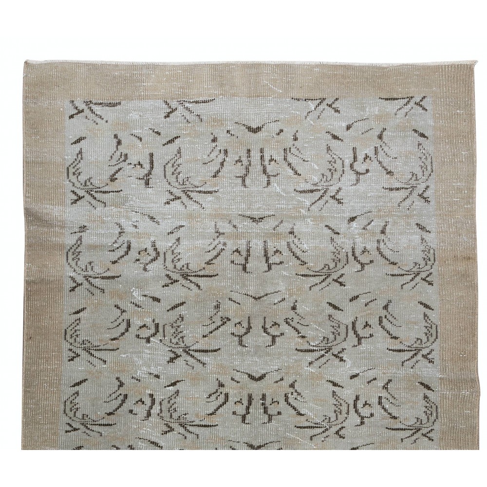 Vintage Handmade Turkish Wool Area Rug for Living Room Decor