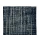 Turkish Wool Vintage Carpet Over-Dyed in Navy Blue, Modern Hand-Knotted Area Rug