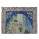 Handmade Anatolian Vintage Wall Hanging. Deer, Tree and Floral Patterned Rug. Decorative Art, Pictorial Tapestry