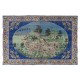 Handmade Anatolian Vintage Wall Hanging. Deer, Tree and Floral Patterned Rug. Decorative Art, Pictorial Tapestry
