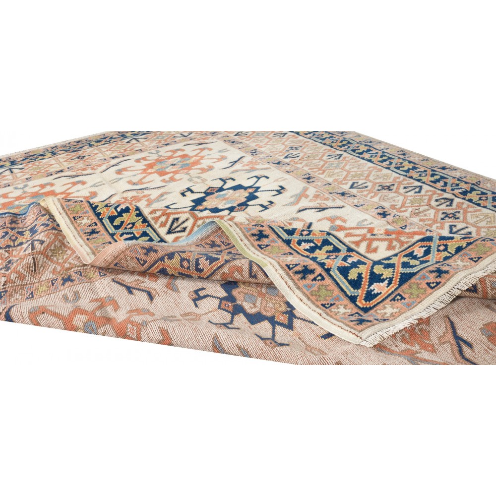 Contemporary Handmade Turkish Area Rug. 100% Wool, Natural Dyes, Modern Geometric Design Carpet