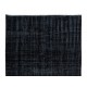 Contemporary Handmade Turkish Area Rug Over-Dyed in Black