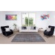 Contemporary Handmade Medallion Design Turkish Area Rug Over-Dyed in Gray