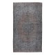 Contemporary Handmade Medallion Design Turkish Area Rug Over-Dyed in Gray