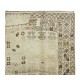 Neutral Colors Turkish Handmade Rug, Vintage Oushak Carpet